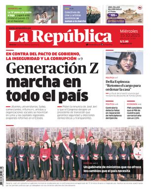 Edición Impresa - La Republica | Lima - Miercoles 15 de Octubre del 2025