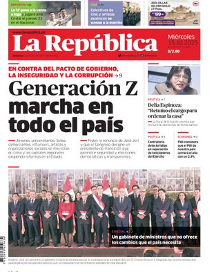 Edición Impresa - La Republica | Norte - Miercoles 15 de Octubre del 2025