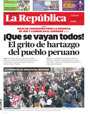 Edición Impresa - La Republica | Norte - Jueves 16 de Octubre del 2025