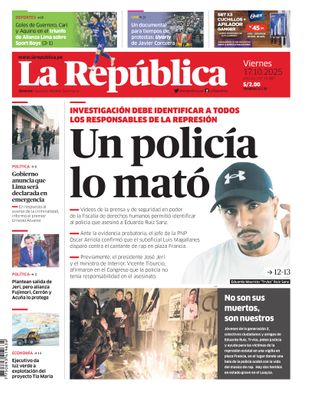 Edición Impresa - La Republica | Lima - Viernes 17 de Octubre del 2025