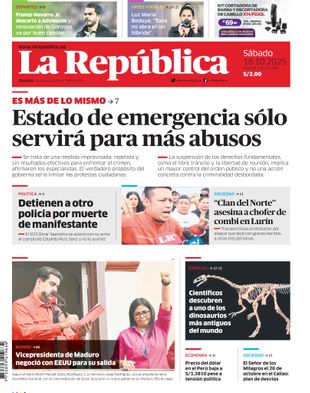 Edición Impresa - La Republica | Sur - Sabado 18 de Octubre del 2025