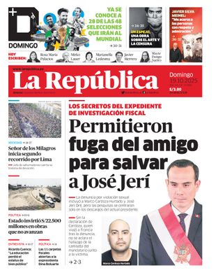 Edición Impresa - La Republica | Lima - Domingo 19 de Octubre del 2025