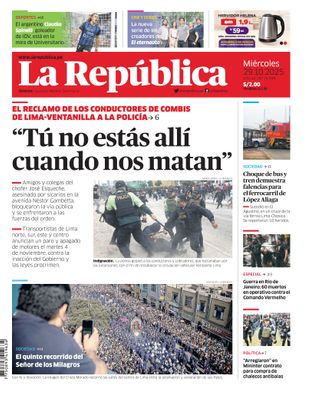 Edición Impresa - La Republica | Lima - Miercoles 29 de Octubre del 2025