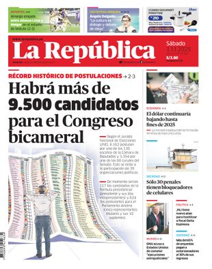 Edición Impresa - La Republica | Lima - Sabado 01 de Noviembre del 2025