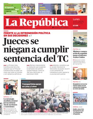 Edición Impresa - La Republica | Lima - Lunes 03 de Noviembre del 2025