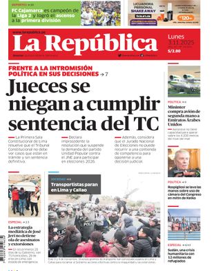 Edición Impresa - La Republica | Norte - Lunes 03 de Noviembre del 2025
