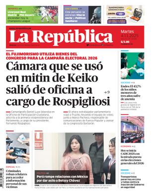 Edición Impresa - La Republica | Lima - Martes 04 de Noviembre del 2025