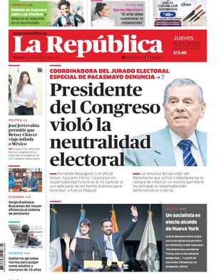 Edición Impresa - La Republica | Sur - Jueves 06 de Noviembre del 2025