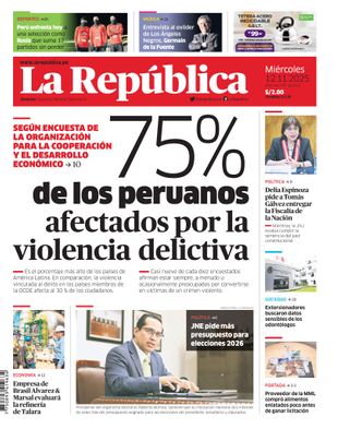 Edición Impresa - La Republica | Lima - Miercoles 12 de Noviembre del 2025