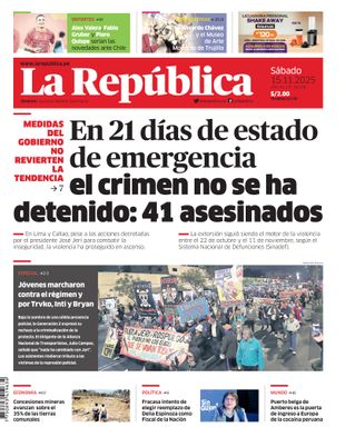 Edición Impresa - La Republica | Lima - Sabado 15 de Noviembre del 2025