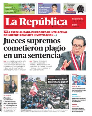 Edición Impresa - La Republica | Lima - Miercoles 19 de Noviembre del 2025