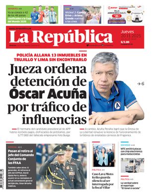 Edición Impresa - La Republica | Lima - Jueves 20 de Noviembre del 2025