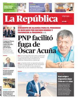 Edición Impresa - La Republica | Lima - Viernes 21 de Noviembre del 2025