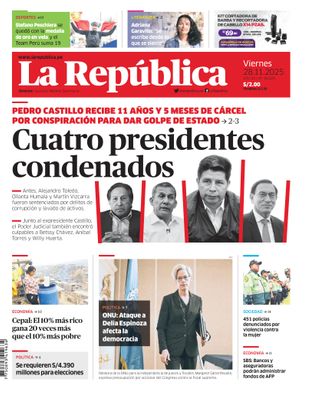 Edición Impresa - La Republica | Lima - Viernes 28 de Noviembre del 2025