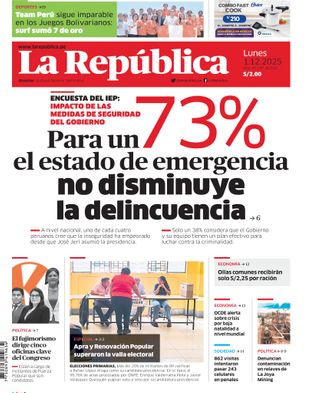 Edición Impresa - La Republica | Norte - Lunes 01 de Diciembre del 2025