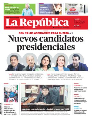 Edición Impresa - La Republica | Lima - Lunes 08 de Diciembre del 2025