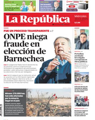 Edición Impresa - La Republica | Sur - Miercoles 10 de Diciembre del 2025