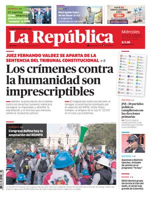 Edición Impresa - La Republica | Lima - Miercoles 17 de Diciembre del 2025