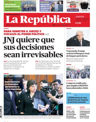 Edición Impresa - La Republica | Sur - Jueves 18 de Diciembre del 2025