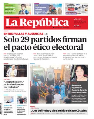 Edición Impresa - La Republica | Lima - Viernes 19 de Diciembre del 2025