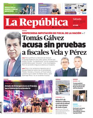 Edición Impresa - La Republica | Lima - Sabado 20 de Diciembre del 2025