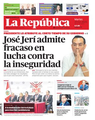 Edición Impresa - La Republica | Lima - Martes 23 de Diciembre del 2025
