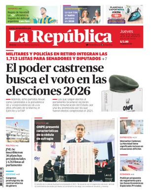 Edición Impresa - La Republica | Lima - Jueves 25 de Diciembre del 2025