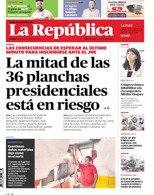 Edición Impresa - La Republica | Norte - Lunes 29 de Diciembre del 2025