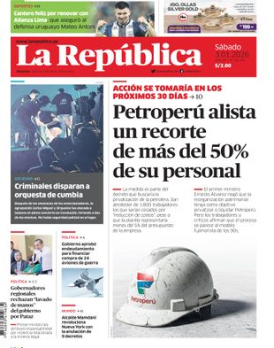 Edición Impresa - La Republica | Norte - Sabado 03 de Enero del 2026