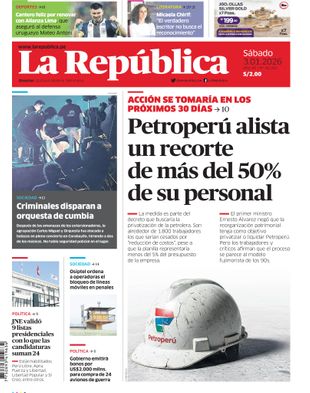 Edición Impresa - La Republica | Sur - Sabado 03 de Enero del 2026