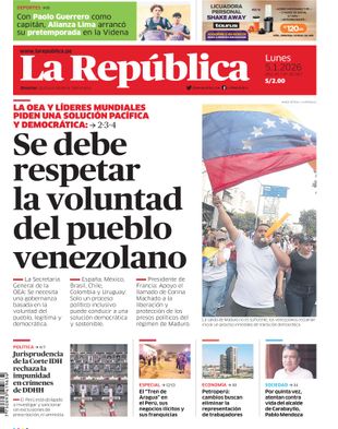 Edición Impresa - La Republica | Sur - Lunes 05 de Enero del 2026