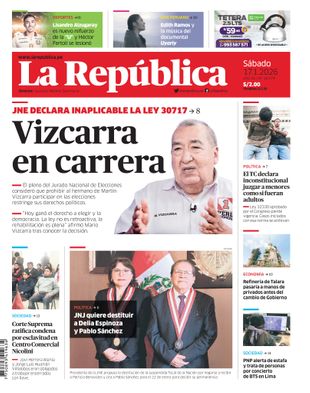 Edición Impresa - La Republica | Lima - Sabado 17 de Enero del 2026