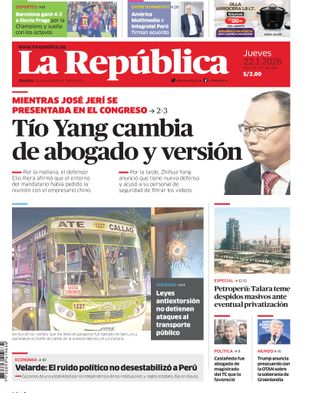 Edición Impresa - La Republica | Sur - Jueves 22 de Enero del 2026