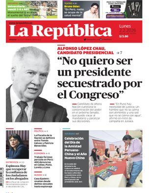 Edición Impresa - La Republica | Norte - Lunes 02 de Febrero del 2026
