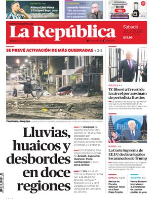 Edición Impresa - La Republica | Norte - Sabado 21 de Febrero del 2026