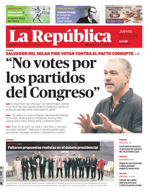 Edición Impresa - La Republica | Lima - Jueves 26 de Marzo del 2026