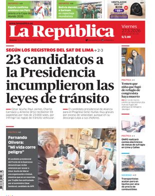 Edición Impresa - La Republica | Sur - Viernes 27 de Marzo del 2026