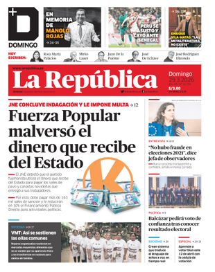 Edición Impresa - La Republica | Lima - Domingo 29 de Marzo del 2026