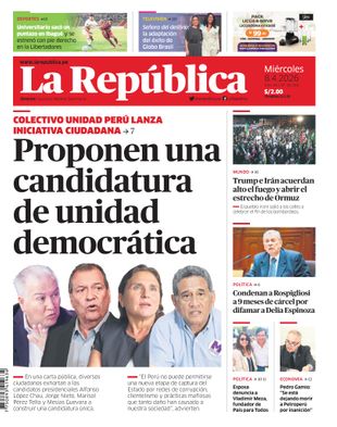 Edición Impresa - La Republica | Lima - Miercoles 08 de Abril del 2026