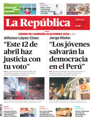 Edición Impresa - La Republica | Lima - Viernes 10 de Abril del 2026