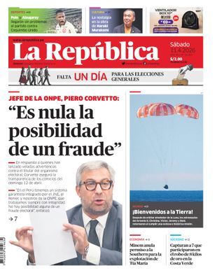 Edición Impresa - La Republica | Lima - Sabado 11 de Abril del 2026