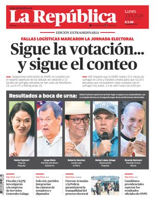 Edición Impresa - La Republica | Lima - Lunes 13 de Abril del 2026