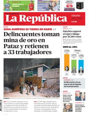 Edición Impresa - La Republica | Sur - Sabado 16 de Mayo del 2026