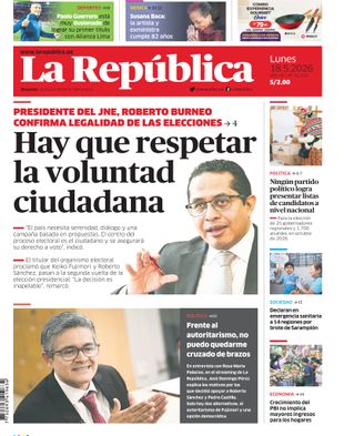 Edición Impresa - La Republica | Sur - Lunes 18 de Mayo del 2026