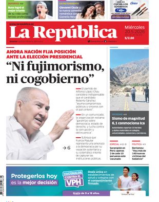 Edición Impresa - La Republica | Sur - Miercoles 20 de Mayo del 2026
