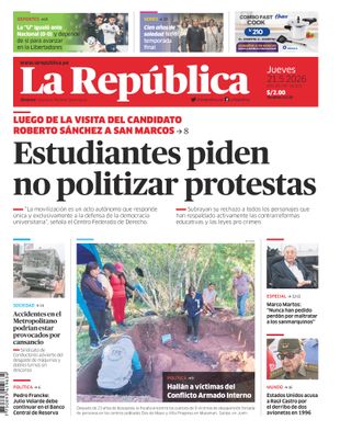 Edición Impresa - La Republica | Lima - Jueves 21 de Mayo del 2026