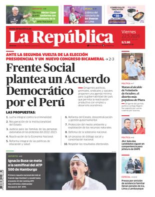 Edición Impresa - La Republica | Lima - Viernes 22 de Mayo del 2026