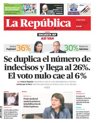 Edición Impresa - La Republica | Lima - Viernes 29 de Mayo del 2026