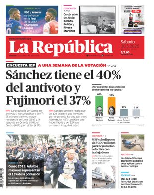 Edición Impresa - La Republica | Lima - Sabado 30 de Mayo del 2026