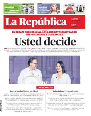 Edición Impresa - La Republica | Lima - Lunes 01 de Junio del 2026